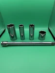 Napa 1/2 Drive Deep Socket Lot W/ 10 Extension Sae 11/16 3/4 1-1/16 1-1/8 Usa. Fixed Price $14.99.