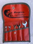 Snap On Usa Sae Stubby Double Open End Wrench Set Short Standard C0502. Fixed Price $124.95.