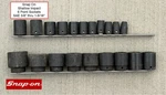Snap On Tools 20 Set Piece Sae Shallow Impact Sockets 1/2" Drive 3/8" - 1-9/16". Fixed Price $290.00.