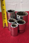 5 Vtg Sockets, Napa 2", Proto 1-5/16", Craftsman 1-1/4" & 7/8" , Crescent 1-5/16. Fixed Price $33.87.