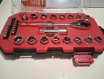 Husky 3/8 Drive 6-point Pass-thru Ratchet And Socket Set, 35-piece. Fixed Price $39.50.