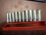 Snap-on Tools 10 Pc 3/8" Drive 6 And 12-point Sae Deep Socket Set 7/8"- Usa. Fixed Price $175.00.