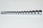 Snap-on 1/2" Drive 18 Piece Sae 3/8" - 1 Shallow 6-point Flank Socket Set. Fixed Price $365.95.