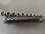 Snap-on 3/8" Dr Metric Flare Nut Sensor Socket Set 210frxm Slit Excellent 10-19m. Fixed Price $650.00.