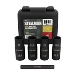Steelman 5 Pc 1/2in Drive 6-pt Flip Socket Set 18.5, 19.5, 21, 21.5, 22, 22.5 Mm. Fixed Price $49.99.
