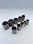 Vintage Craftsman Circle H 1/2 Drive 12-point Socket 10 Piece Set Sae Usa. Fixed Price $49.00.