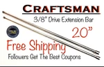 2 Craftsman 3/8 In Drive X 20 In. Long Extension Bar 3/8" 20" Cmmt44263. Fixed Price $41.68.