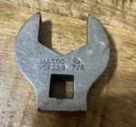 Matco Tools Usa Wcfs28 3/8" Drive 7/8 Sae Open End Crowfoot Socket Wrench. Fixed Price $9.99.