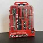 Craftsman 24 Piece Sae 3/8 Drive Mechanics Tool Set 6pt Ratchet Cmmt12012 New. Fixed Price $45.12.