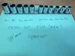 Snap On Usa Fsm 11 Piece 3/8" Drive 6pt Point Metric Shallow Socket Set 8-19mm. Fixed Price $125.00.