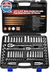 69 Pieces - 1/4" & 3/8" Drive Socket Set With Pear Head Ratchet, Chrome (92-824). Fixed Price $71.96.