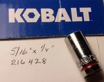 Kobalt 5/16" X 1/4" Dr Standard Chrome Socket 12 Pt # 216428 Free Shipping. Fixed Price $9.96.