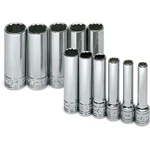 Sk Tools 1350 Socket Set 1/4" Drive 12 Point, Deep, Metric, Chrome 11 Piece. Fixed Price $122.54.
