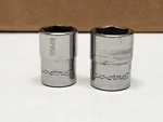 2 Pc. Snap-on Tm Socket Set 1/4" Dr. 6 Pt. 7/16" & 1/2 Tm14-tm16 Sn. Fixed Price $10.00.