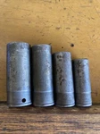 4 Vintage Snap On 3/8 Drive 12 Point Deep Sockets Sf180,200,220,260. Fixed Price $35.00.