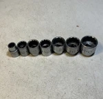 Mac - Lot Of 7 Shallow Sockets,3/8 Drive,12pt (3/8 13/16 ) Includes 19/32. Fixed Price $33.00.