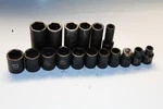 Matco Tools 3/8" Drive Metric 6 Point Deep & Standard Impact Socket Set / Lot 17. Fixed Price $75.00.
