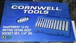 Cornwell Cbp1xlm13st - 13 Piece 1/4" Drive Metric Extra Deep. Fixed Price $249.95.