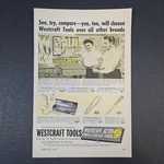 1952 Westcraft Tools Western Auto Sockets Lobster Claw Pliers Vintage Print Ad. Fixed Price $8.81.