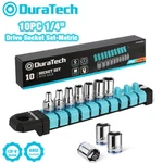 Duratech 10pc 1/4" Drive Socket Set Metric 6-point Shallow. Fixed Price $15.99.