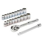 Klutch 3/8in.-drive Socket Set, Sae And Metric, 20-pc.. Fixed Price $51.99.