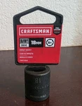 Craftsman 3/8 Drive 18mm 6 Pt Impact Socket Lifetime Warranty New Black. Fixed Price $9.95.