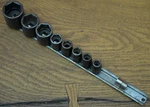 Snap-on 8-piece 3/8" Drive Metric Shallow 6-point Impact Socket Set On Rail. Fixed Price $119.95.