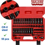 1/4" Drive Impact Socket Set, 55 Pieces Metric & Sae Sockets , Shallow Deep. Fixed Price $43.25.