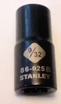 Stanley 9/32" X 1/4" Standard Socket 86-025b Black Chrome 6 Pt Free Shipping. Fixed Price $9.96.