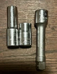 Williams Sockets & Extension 3/8 B 108, 1214, Bd 1212/ 7/16 Usa. Fixed Price $14.00.