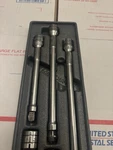 Snap-on 3/8 Chrome Knurled Extension Set Pakty093. Fixed Price $165.00.