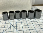 Husky 6pc 1/2 Drive Sockets, 12pt, 13/16, 7/8, 15/16, 1, 1-1/16, 1-1/8in., Usa. Fixed Price $20.00.