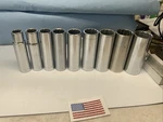 Craftsman 1/2 Drive 9pc 12pt Deep Sae Sockets, 1/2in. - 1in., Usa Yellow. Fixed Price $49.00.