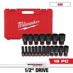 Milwaukee 49-66-7012 Shockwave 1/2" Impact Duty Sae Socket Set - 19 Pc. Fixed Price $106.47.