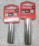 New Craftsman 1/4" 13mm & 3/8" 15mm 6 Point Deep Socket Cmmt44411 Cmmt44432. Fixed Price $16.19.