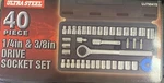Ultra Steel 40 Piece 1/4 Inch & 3/8 Drive Socket Set Uj75041s Brand New!. Fixed Price $24.99.