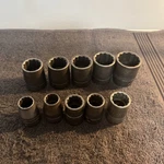 1920-1930's Bonney Forge & Tool Works 10 Pc 1/2" Drive Socket Set 1/2"-1". Fixed Price $49.95.