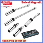 Duratech 5/8" 9/16" Magnetic Swivel Spark Plug Socket 5 Pcs Set 6pt 12pt. Fixed Price $39.49.