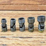 Snap On Vintage 3/8" Drive 12pt Sae Universal Swivel Sockets 3/8 7/16 9/16 5/8. Fixed Price $74.99.
