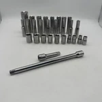 Duralast 29 Piece Socket And Extension Set Loose 3/8 1/4 Drive. Fixed Price $39.00.