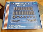 Cornwell Tools 38-pc. 1/2" Drive Power Super Socket Set Standard & Deep 10-36mm. Fixed Price $549.50.