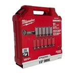 Milwaukee 49-66-7833 Shockwave 1/2" Sae/metric Lug Nut Wheel Socket Set - 11 Pc. Fixed Price $129.99.