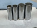Thorsen 4pc 3/8 Drive 12pt Deep Sae Sockets, 1/2, 9/16, 11/16, 3/4in., Usa. Fixed Price $11.00.