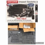 Rare Sears Craftsman Usa Nos 95pc Ultimate Impact Socket Set 3/8 1/2 Drive. Fixed Price $999.00.