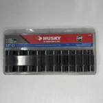 Husky 1/2" Drive 6 Pt 11 Piece Sae Deep Impact Socket Set 44109 Made In Usa Vtg. Fixed Price $31.87.