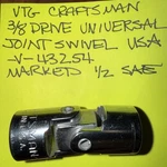Vtg Craftsman 3/8" Drive Universal Swivel Usa Excellent -v-43254 Marked 1/2. Fixed Price $16.00.
