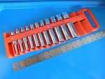 Used,snap On 3/8 Dr. Short & Deep 6pt. Socket Sets,matco Tray,1/4 -7/8 In.23 Pc. Fixed Price $321.00.