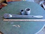 Vintage X-51 Jh Williams 1" Drive Ratchet & 2 Socket Set Superratchet Tool Lot. Fixed Price $169.95.