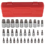 Hex Bit Socket Set 32 Pieces 1/4 3/8 1/2 Drive Metric Imperial S2 Steel. Fixed Price $37.02.