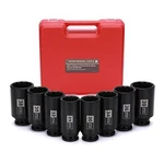 Mayouko 8pcs 1/2" Deep Axle Nut Impact Socket Set, Cr-mo 12 Point Design. Fixed Price $73.46.